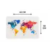 Wereldkaart - Graffiti - Kleurrijk Placemat vinyl groot -specs