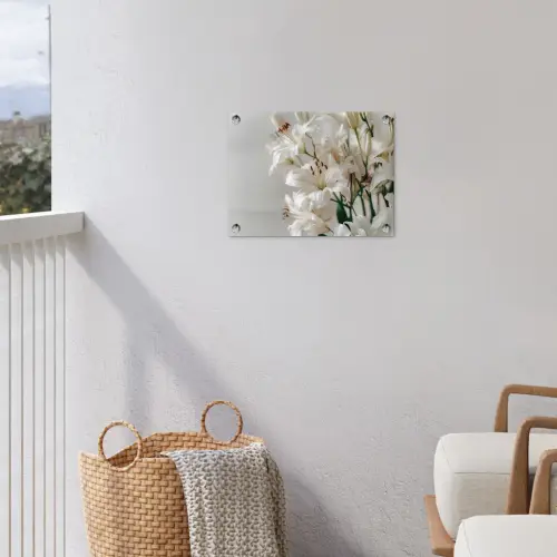 Lelies - Boekte - Wit - Meeldraden tuinposter los doek klein -sfeer8