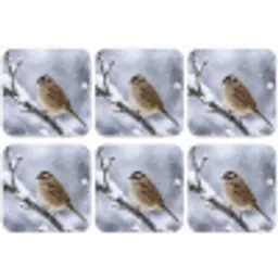 Vogel - Tak - Sneeuw - Winter onderzetter kurk middel -zkaufland3dotto