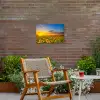 Bloemen - Zonnebloem - Zonsondergang - Nacht - Oranje Tuinposter op houten frame 2 cm dik klein -sfeer3