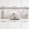 Bladeren - Beige - Botanisch - Vintage keuken achterwand 2 middel -3d