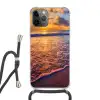 Zee - Strand - Zonsondergang - Wolken - Horizon Hoesje iPhone 12 Pro met koord klein -3d