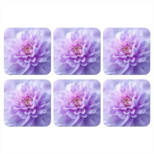Paars - Dahlia - Dromerig onderzetter kurk middel -3d