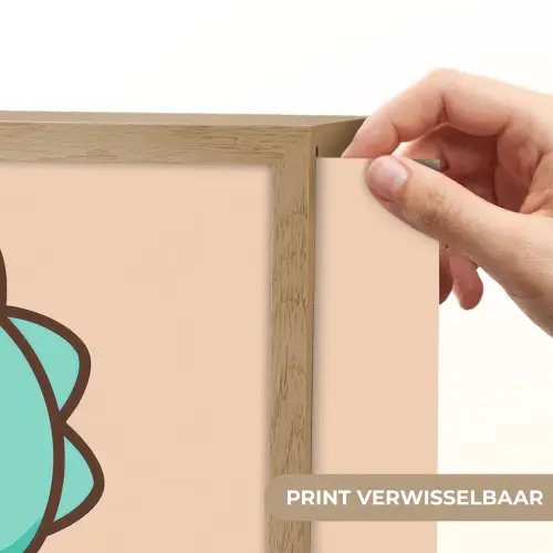 Dino - Boba - kawaii - Oranje Light Box met batterij (Wandlamp kind) middel -USP_websiteprintNL