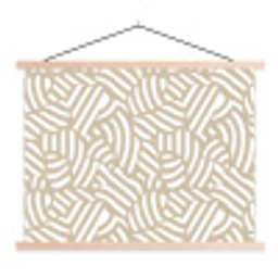 Abstract - Modern - Beige textielposter latten blank klein 122 -3d