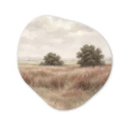 Landschap - Minimalistisch - Beige Wandcirkel Organisch Aluminium middel -3d