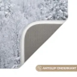 Bos - Sneeuw - Winter - Natuur - Wit Badmat klein -USP_AntislipNL