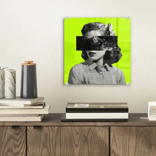 Vrouw - Sterrenhemel - Groen plexiglas 5mm klein -sfeer1