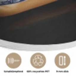 Hotdog - Porselein - Delfts blauw - Eten Akoestische PET Vilt - Rond klein -closeup_DE