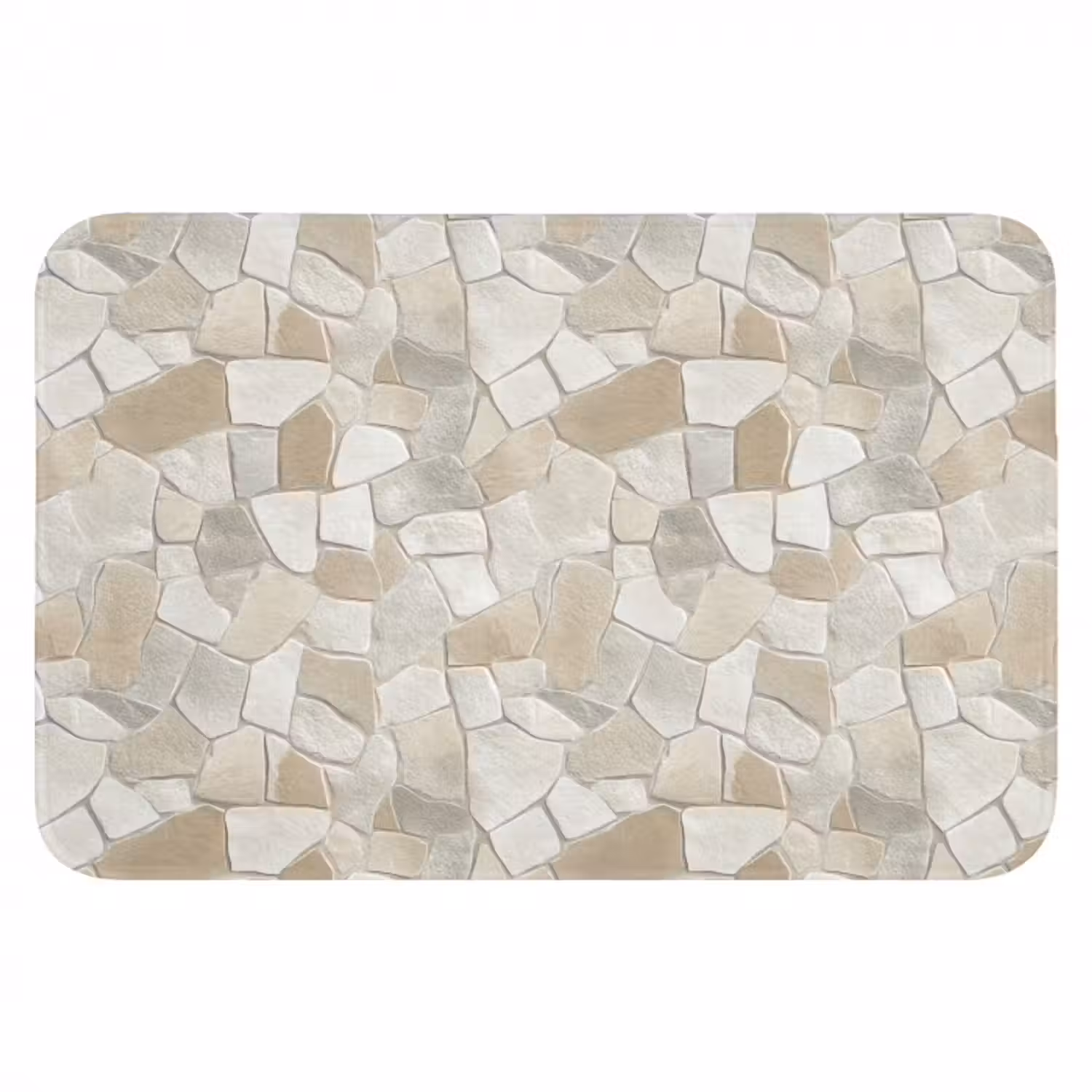 Badmat - Mozaïek - Stenen - Beige