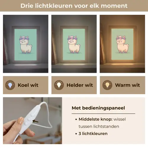 Alpaca - Groen - Bloemendiadeem Light Box met kabel klein -USP_lichtkleurNL