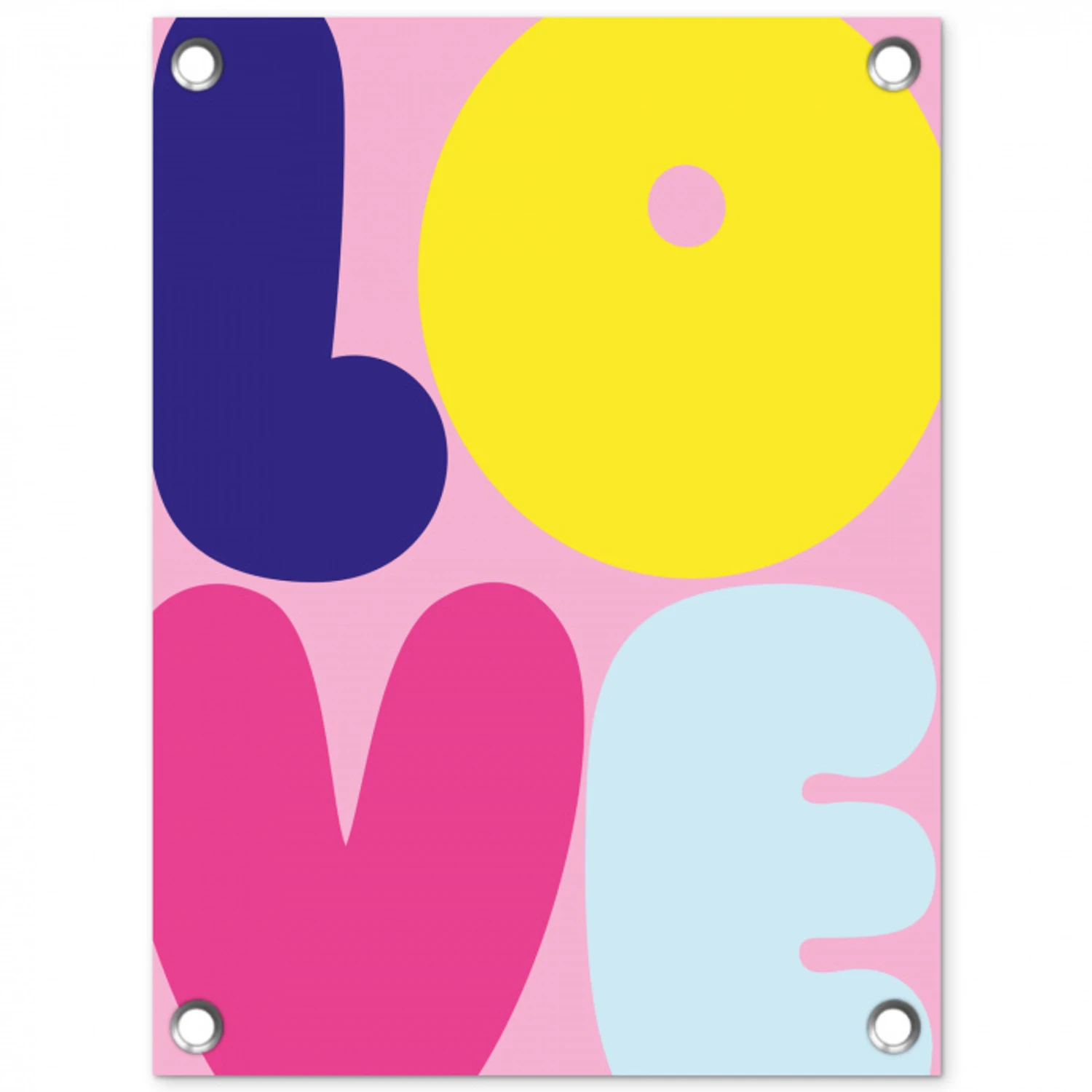 Love - Valentijn - Kleurrijk tuinposter los doek klein -3d