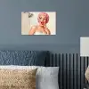 Vrouw - Douche - Roze poster papier klein -sfeer2