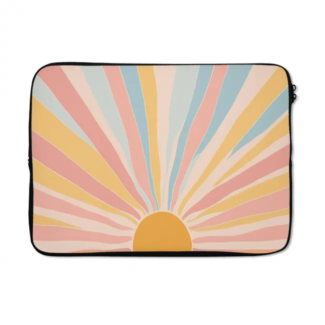 Laptophoes Illustratie - Zon - Pastelkleuren