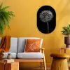 Paardenbloem - Zwart - Bloemen - Botanisch Wandcirkel Ovaal Forex klein -sfeer4