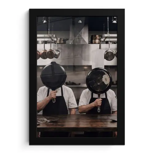 Koks - Koekenpannen - Keuken fotolijst zwart zonder passe partout klein -3d