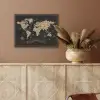 Wereldkaart - Beige - Zwart PET vilt klein -sfeer4