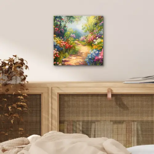 Natuur - Landschap - Bloemen - Kleurrijk aluminium wit klein -sfeer3
