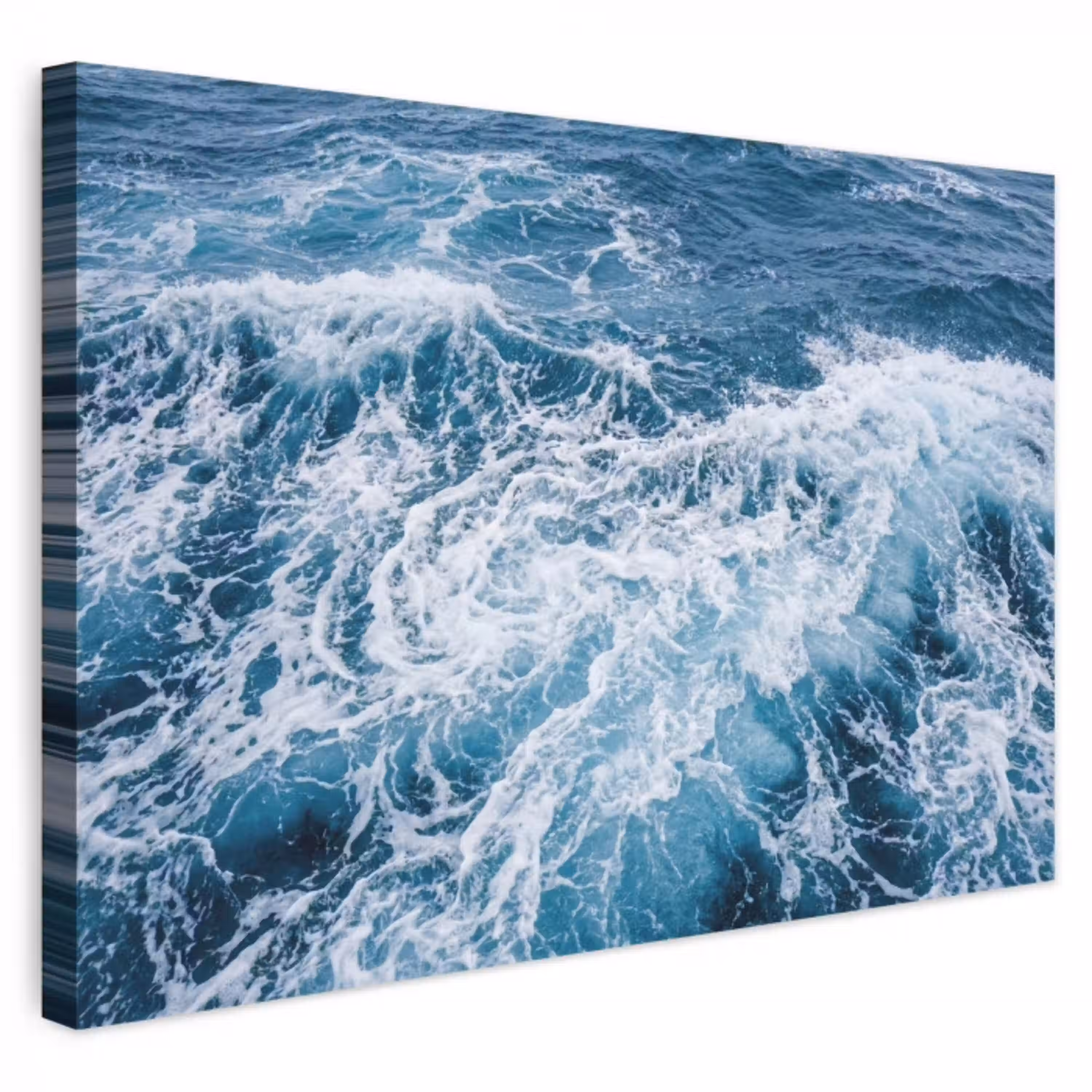 Golven - Oceaan - Blauw canvas 2cm klein -3d