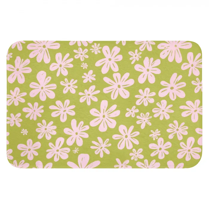 Bloemen - Roze - Getekend - Patroon Badmat klein -3d