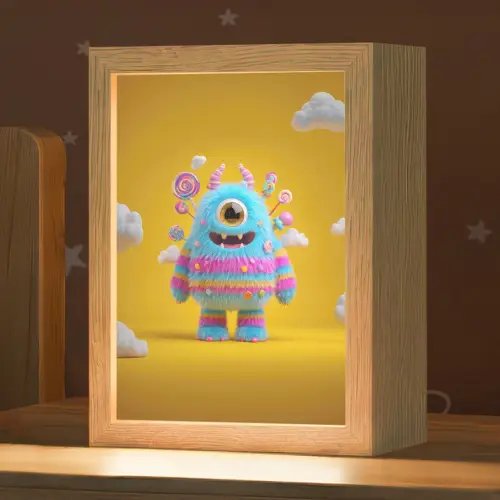 Monster - Snoep - Geel - Kleurrijk Light Box met kabel klein -zzz_3d_website
