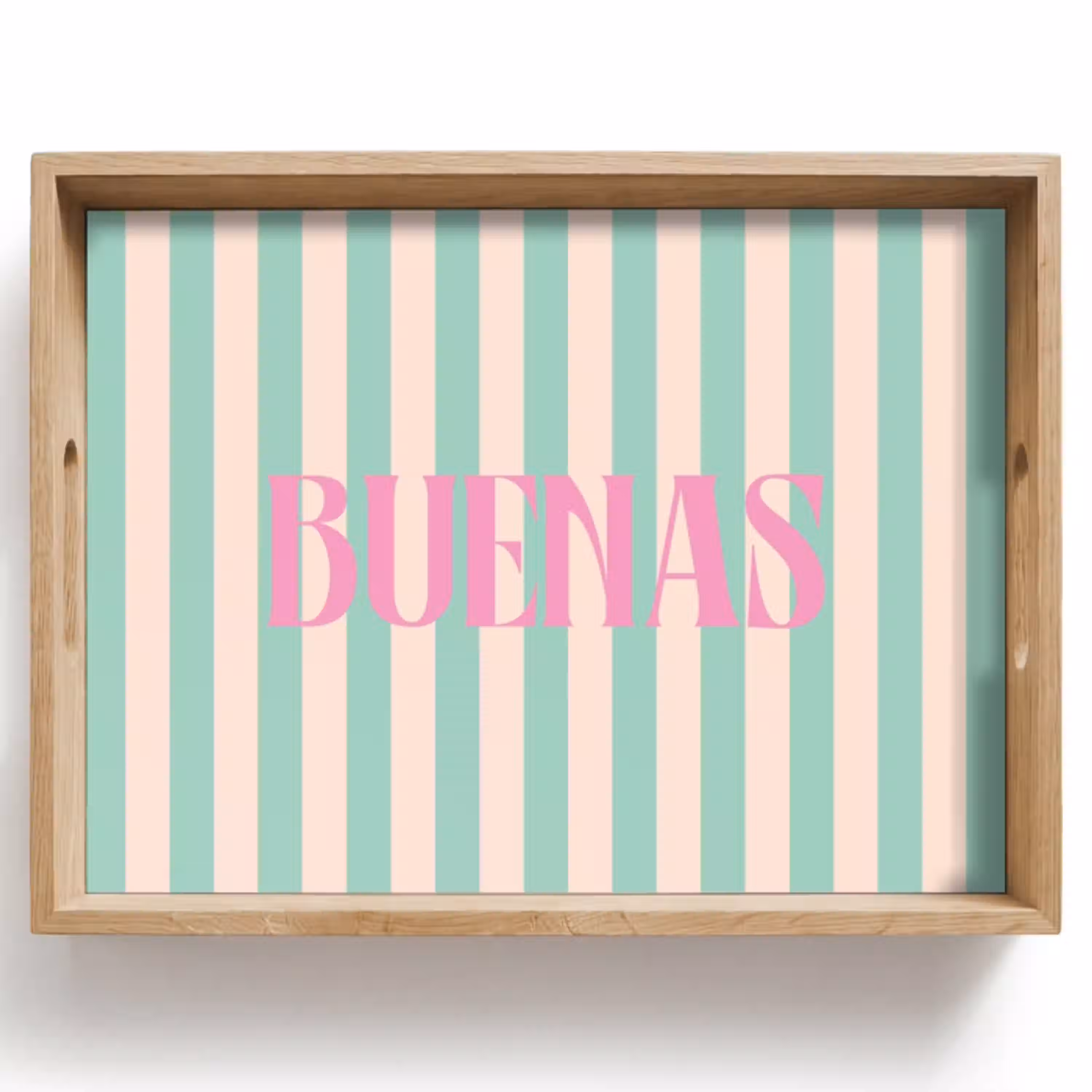 Roze - Groen - Strepen - Buenas Dienblad Rechthoek middel -z3d_shopping