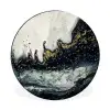 Marmer - Abstract - Goud - Luxe Wandcirkel aluminium klein -3d