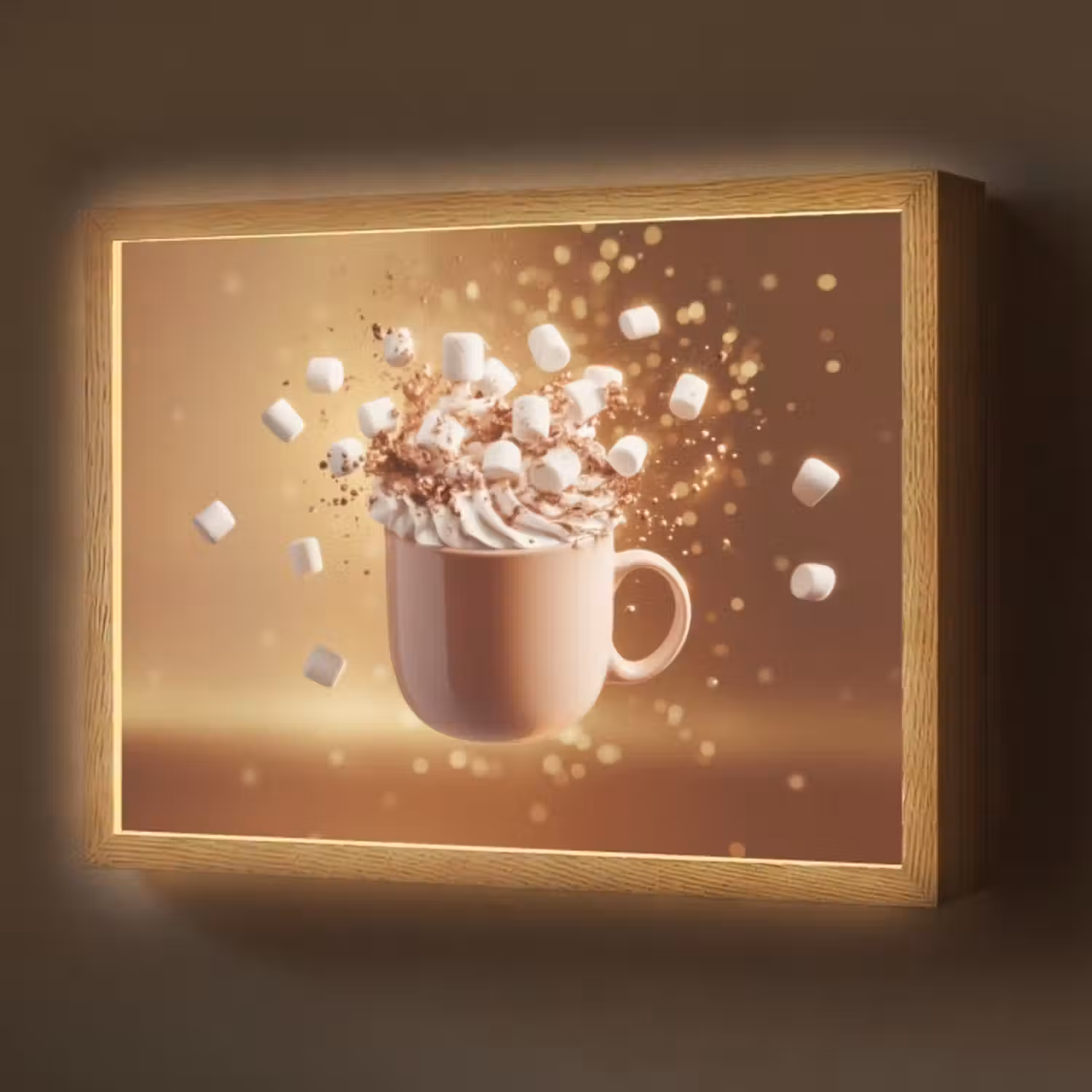 Lightbox - Wandlamp - Chocomelk - Drinken - Warm - Bruin