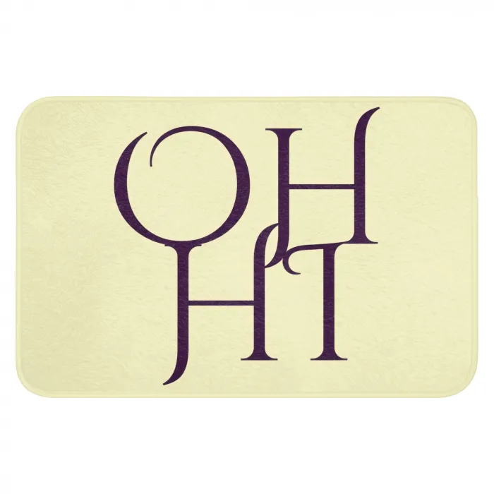 Oh hi - Geel - Monogram Badmat klein -3d