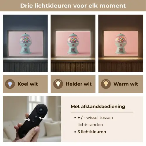 Kauwgom - Retro - Snoep - Roze Light Box met batterij (Wandlamp) middel -USP_lichtkleurNL