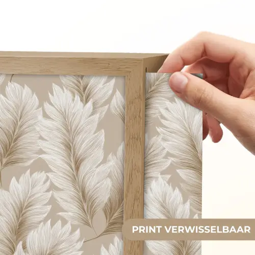 Botanisch - Patroon - Beige Light Box met batterij (Wandlamp) middel 907 -USP_websiteprintNL