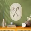Beige - Vintage - Bestek Wandcirkel Ovaal Forex klein -sfeer2