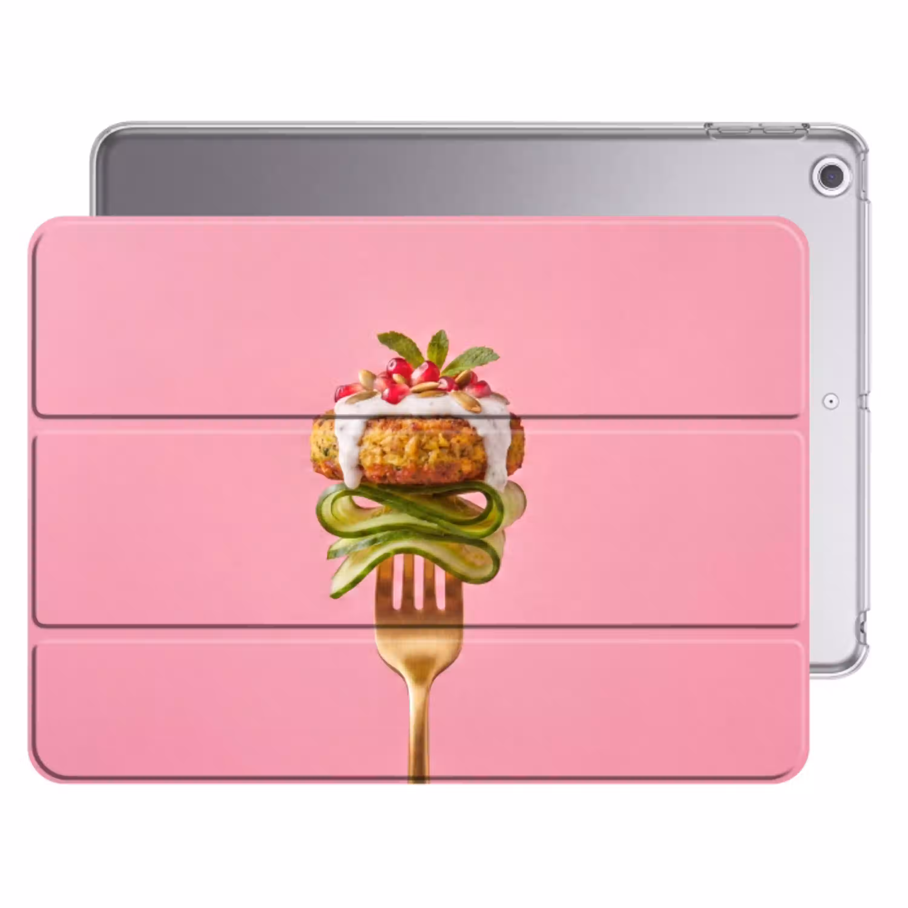 Eten - Vork - Roze Apple iPad 2017 middel -threedimensional_3d_global