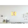 Vogels - Cirkel - Geel - Beweging textielposter latten blank klein -kinderkamer