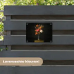 Boeket - Oranje - Gouden - vaas tuinposter los doek klein -sfeer3