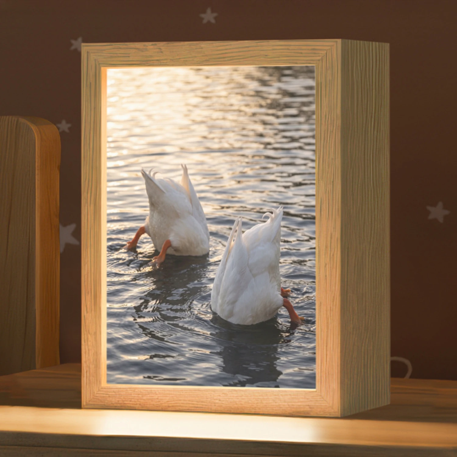Eenden - Water - Natuur Light Box met kabel (Kinderlampje) klein -zzz_3d_website