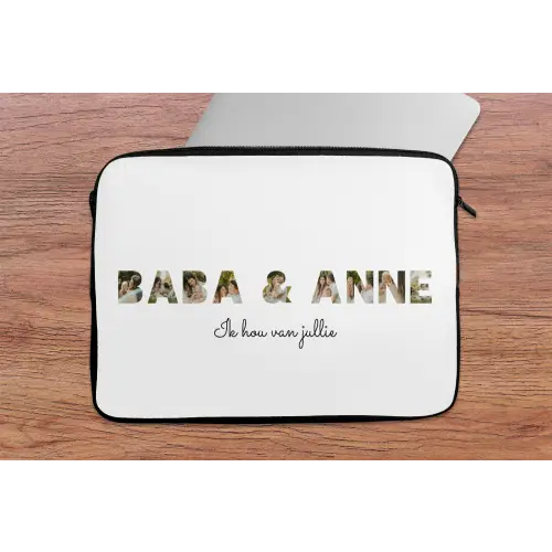 Baba & Anne - Lettercollage laptophoes neopreen klein -tafel
