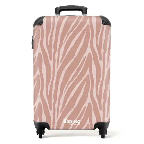 Zachtroze tijgerstrepenpatroon NBS - Handbagage koffer - Volwassenen Unisex middel -productfoto_recht