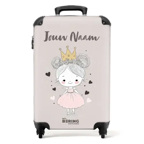 Prinses met knotjes NBS - Handbagage koffer - Kinderen Unisex middel -productfoto_recht