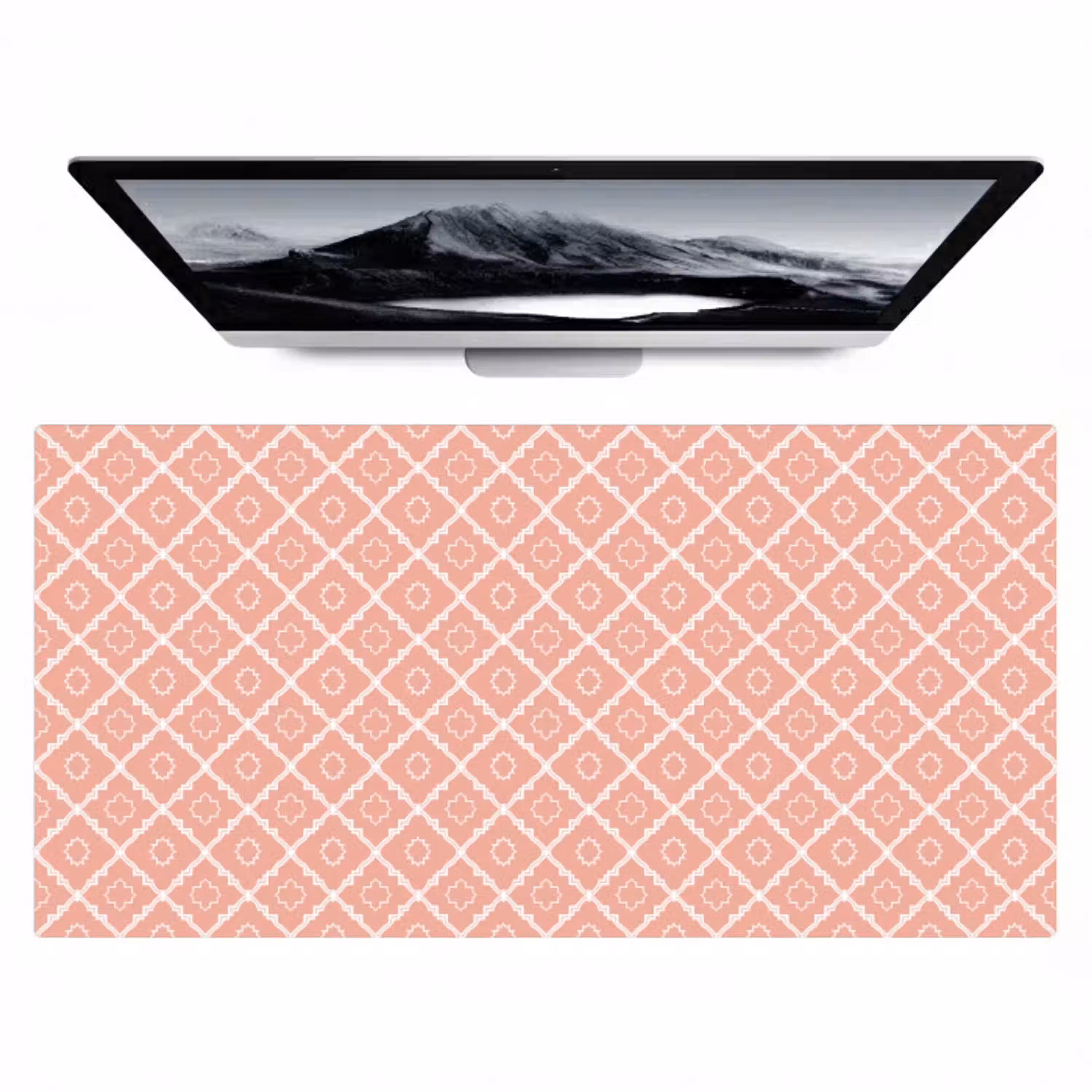 Zalmroze - Geometrisch - Elegant - Patroon Muismat XXL klein 681 -zzz3d