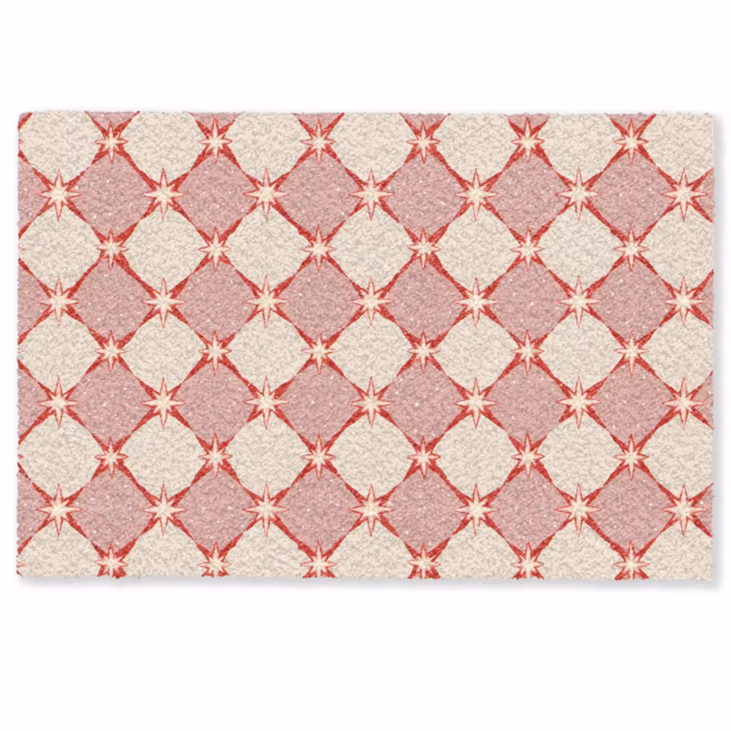 Ruiten - Sterren - Vintage - Oudroze - Rood Deurmat klein 898 -zkaufland3d