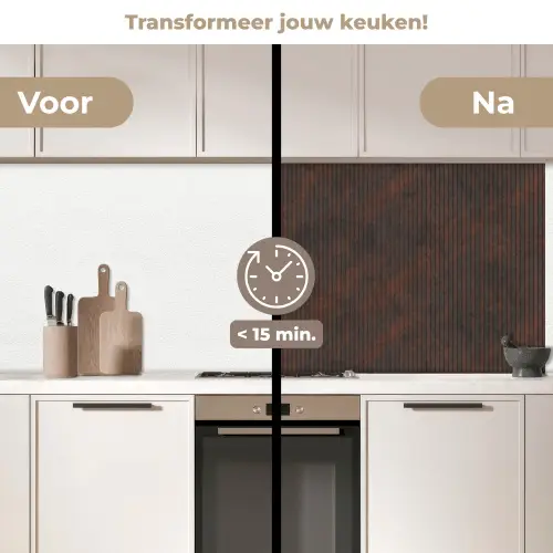 Strepen - Roest - Donker keuken achterwand 2 middel 871 -voor-na2_NL