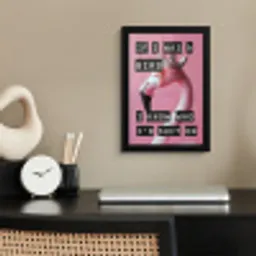 Flamingo - Roze - Vogel - Decoratie fotolijst zwart zonder passe partout klein -sfeer1