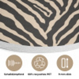 Zebra - Klassiek - Zwart Akoestische PET Vilt - Rond klein 838 -closeup_DE