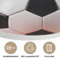 Voetbal - Verf - Sport - Oranje Akoestische PET Vilt - Rond klein -closeup_DE