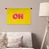Geel - Roze - Oh - 3D Wandkleed katoen klein -sfeer4