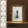 Schaakstuk - Loper - Zwart - Marmer Light Box met kabel (Tafellamp) klein -USP_NL