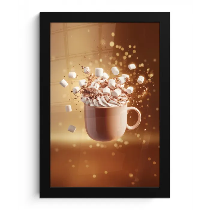 Chocomelk - Drinken - Warm - Bruin fotolijst zwart zonder passe partout klein -3d