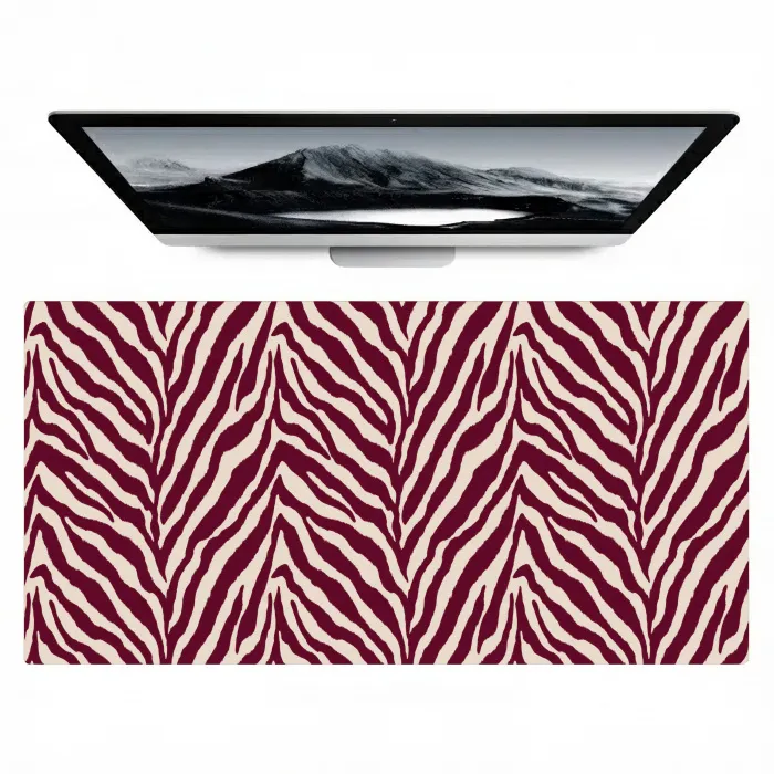 Zebra - Motief - Bordeaux - Rood Muismat XXL klein 681 -zzz3d
