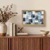 Patroon - Blauw - Vierkanten Light Box met kabel (Tafellamp) klein -sfeer2